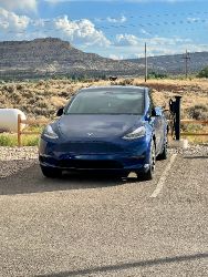 Tesla Model Y - Charging at a Tesla Destination charger at a hotel