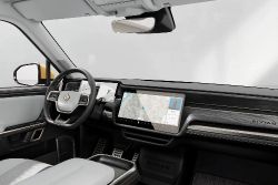 Rivian R1T - interior Ocean Coast + Dark Ash Wood